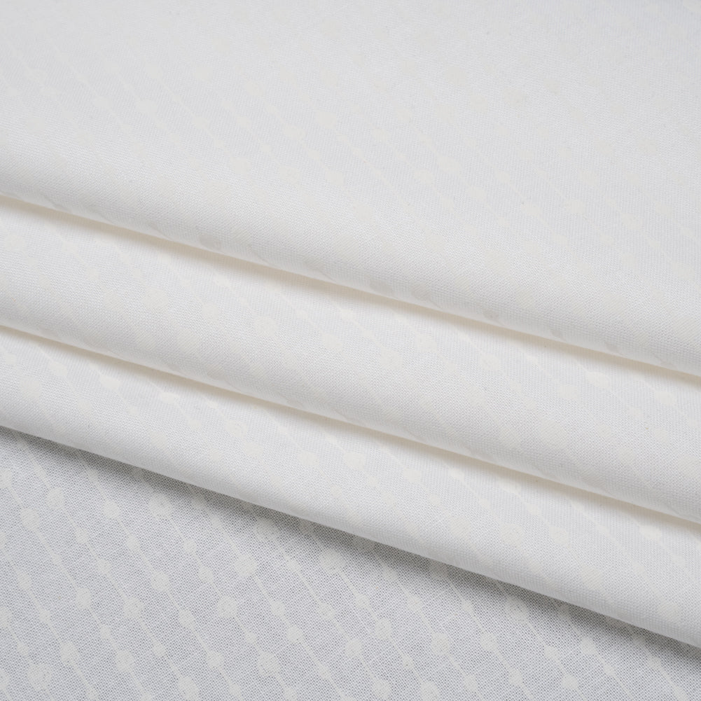 Printed Quilting Cotton by Patrick Lose for Northcott - White on White Doodle Beaded Stripe - Basically Black & White Collection