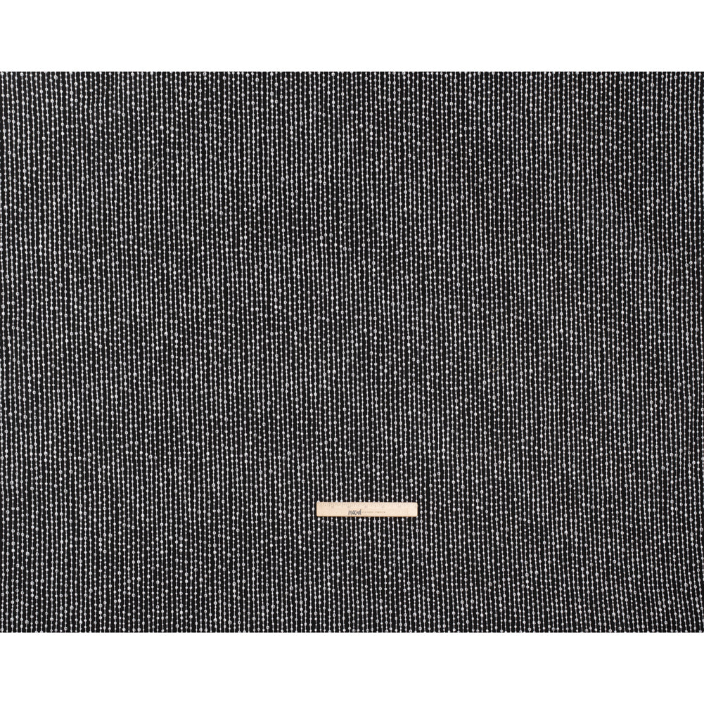 Printed Quilting Cotton by Patrick Lose for Northcott - White on Black Doodle Beaded Stripe - Basically Black & White Collection