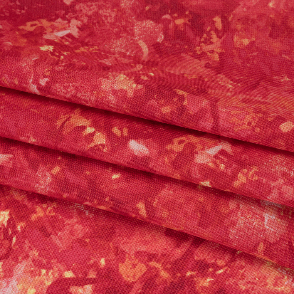 Printed Quilting Cotton by Deborah Edwards for Northcott Studio - Fire Coral Painterly Abstract - Chroma Collection