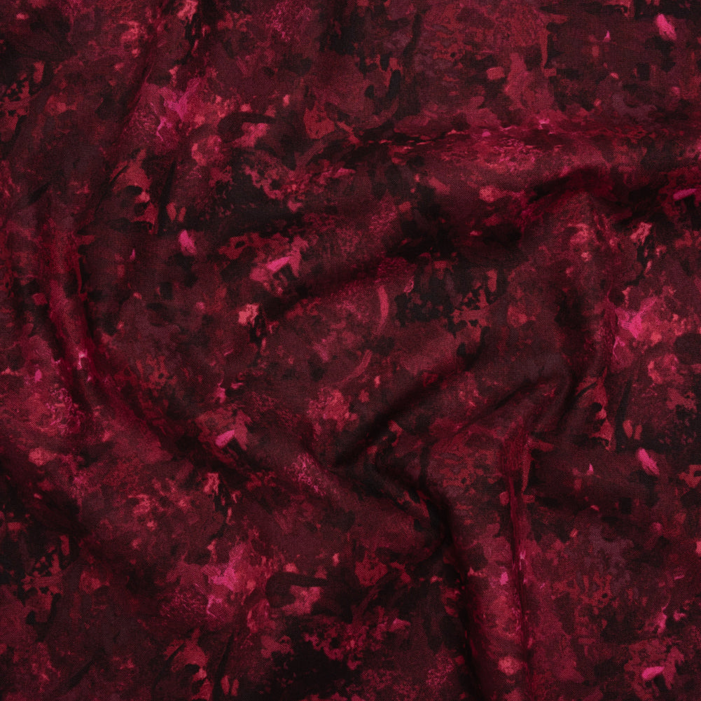 Printed Quilting Cotton by Deborah Edwards for Northcott Studio - Cabernet Painterly Abstract - Chroma Collection