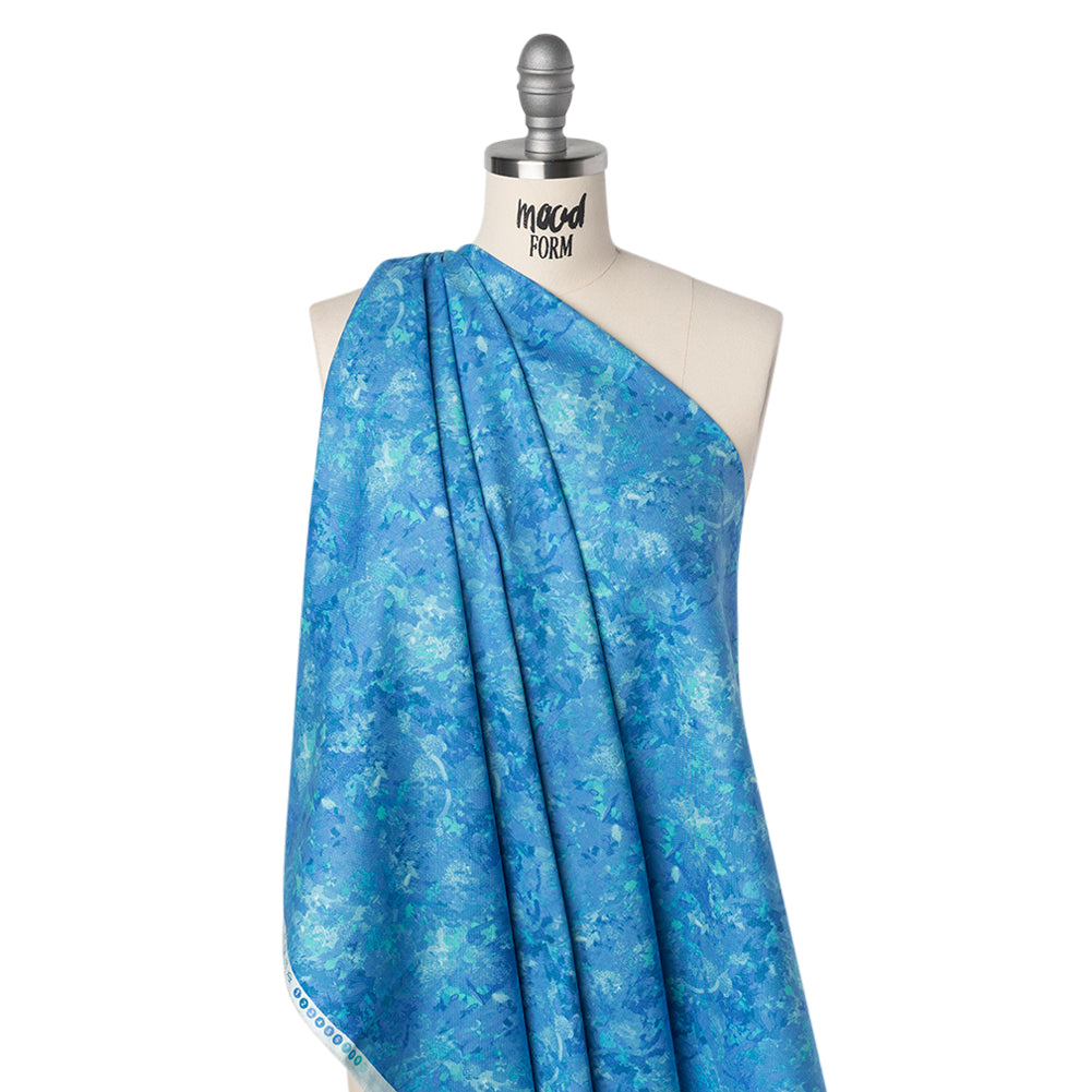 Printed Quilting Cotton by Deborah Edwards for Northcott Studio - Bahama Blue Painterly Abstract - Chroma Collection