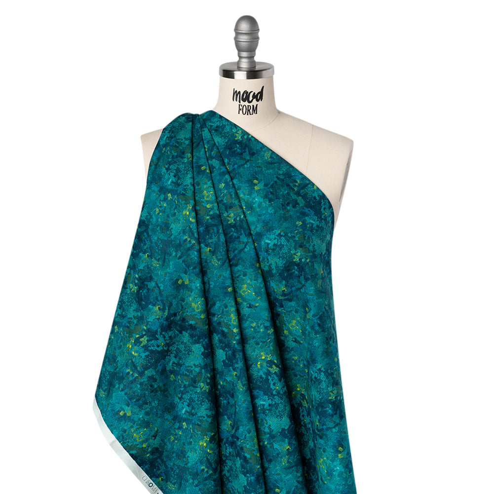 Printed Quilting Cotton by Deborah Edwards for Northcott Studio - Peacock Painterly Abstract - Chroma Collection