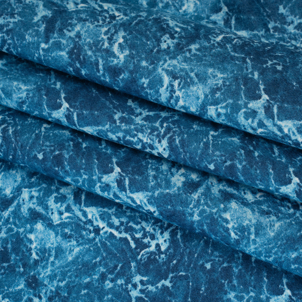 Printed Quilting Cotton by Northcott Studio - Dark Blue Rushing Water - Naturescapes Collection