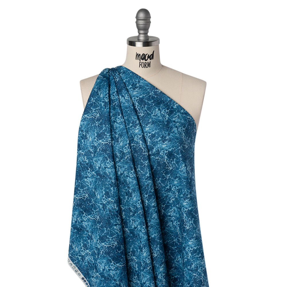 Printed Quilting Cotton by Northcott Studio - Dark Blue Rushing Water - Naturescapes Collection