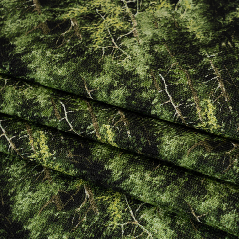 Printed Quilting Cotton by Northcott Studio - Mid Green Evergreen Trees - Naturescapes Collection