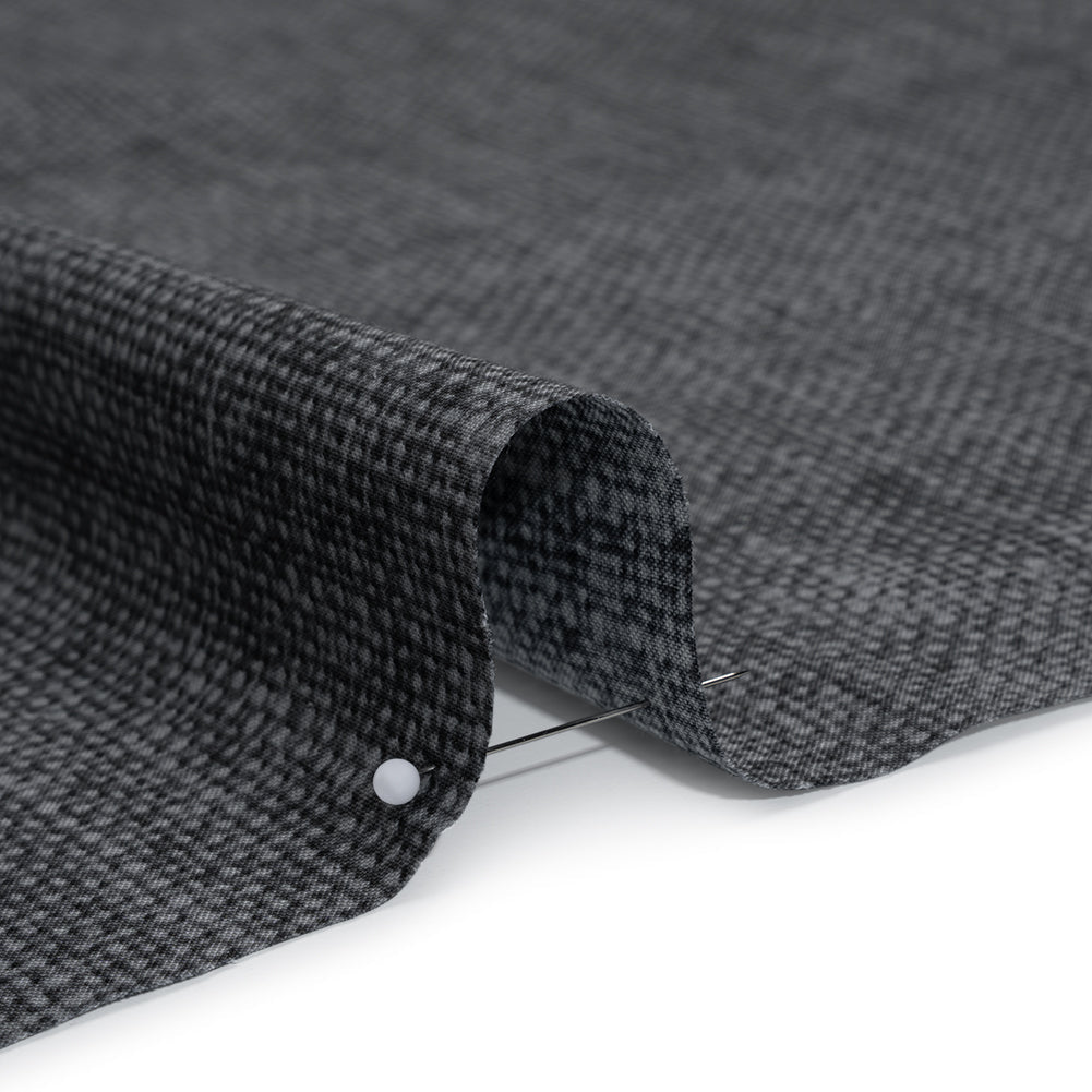 Printed Quilting Cotton by Northcott Studio - Charcoal Canvas Textured - Linen Basics Collection