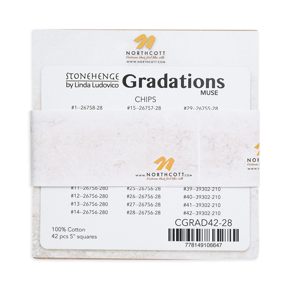 Stonehenge Quilting Cotton Chips 5" Square Precuts - Muse - Gradations II Collection