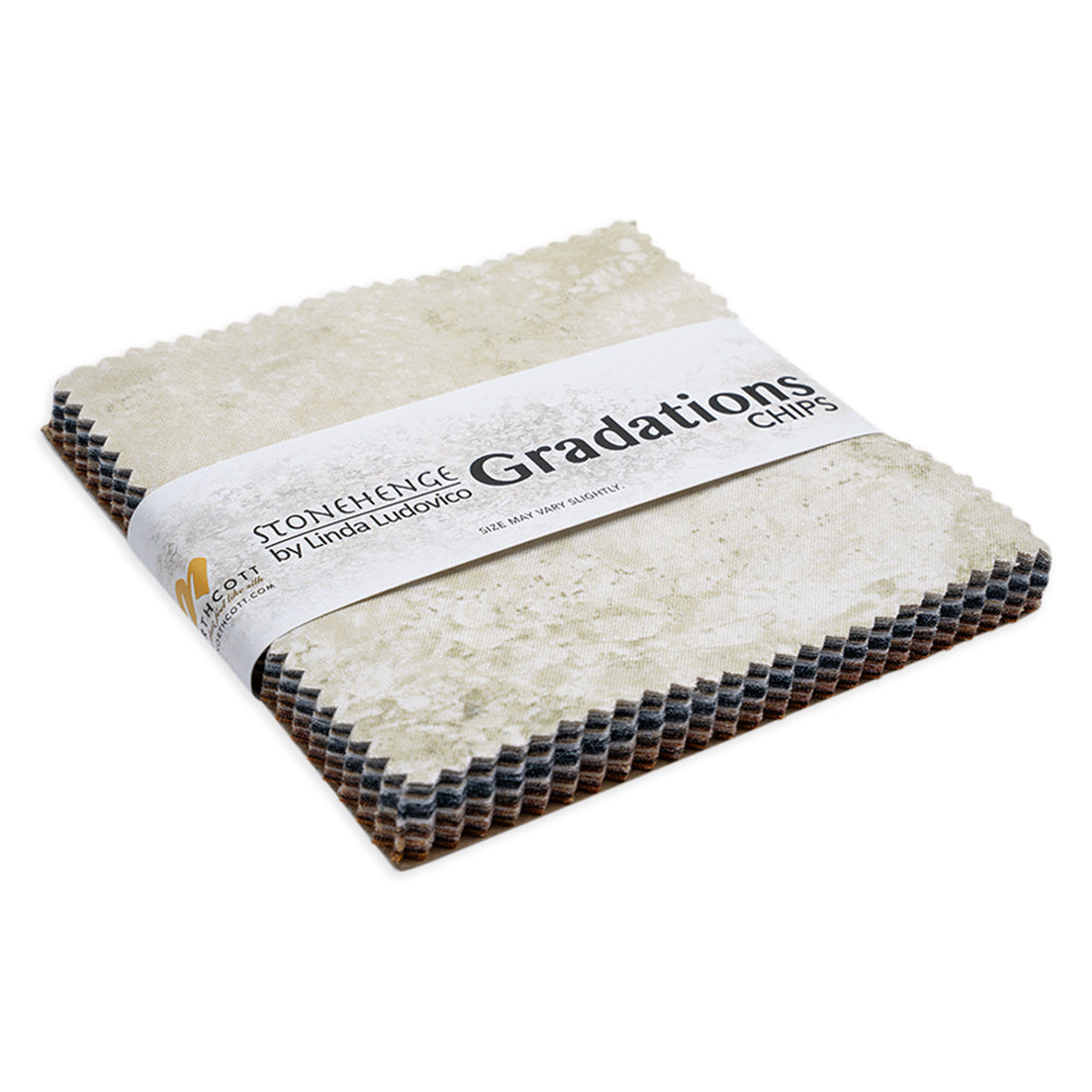 Stonehenge Quilting Cotton Chips 5" Square Precuts - Mineral - Gradations II Collection