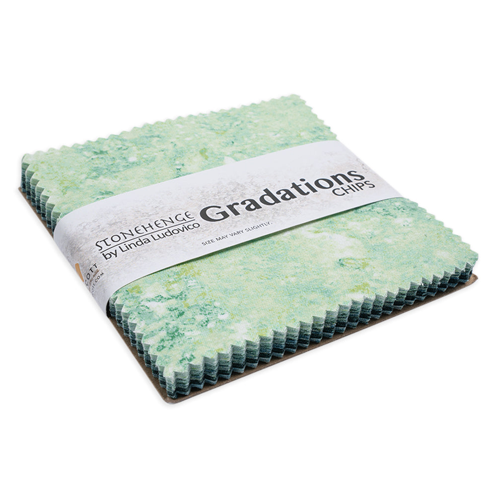 Stonehenge Quilting Cotton Chips 5" Square Precuts - Pine Ridge - Gradations II Collection