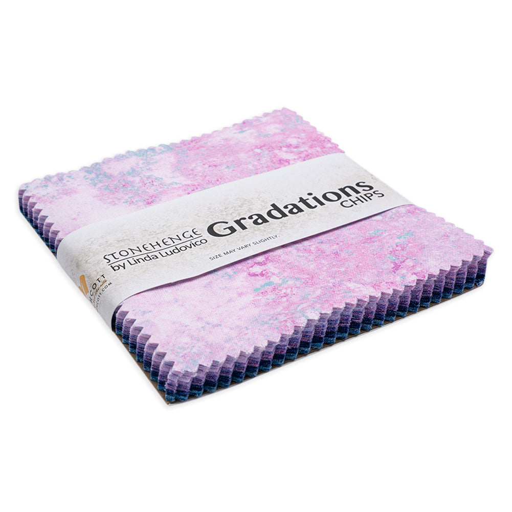 Stonehenge Quilting Cotton Chips 5" Square Precuts - Mystic - Gradations II Collection