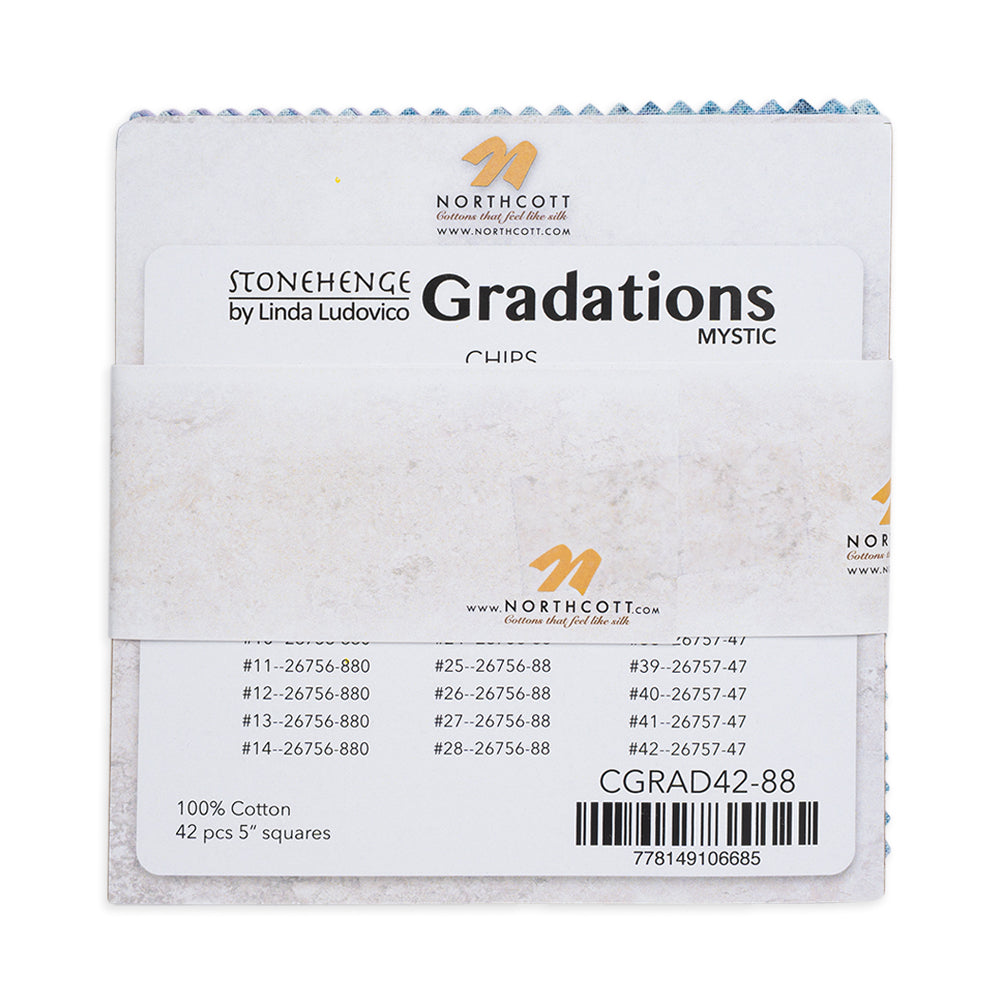 Stonehenge Quilting Cotton Chips 5" Square Precuts - Mystic - Gradations II Collection