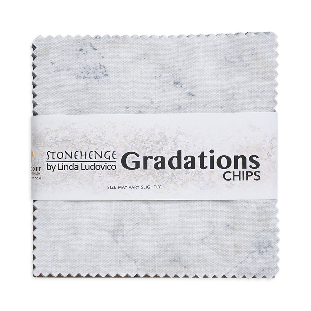 Stonehenge Quilting Cotton Chips 5" Square Precuts - Graphite - Gradations II Collection