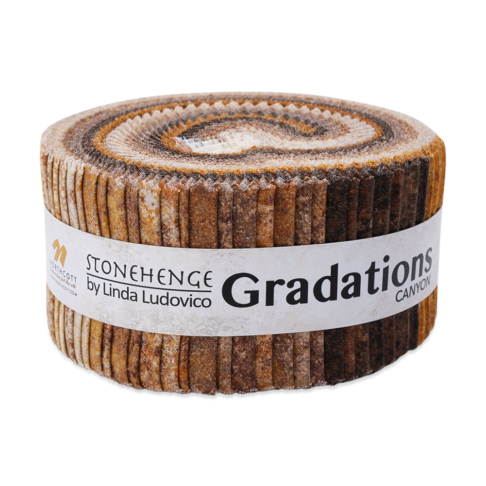 Stonehenge Quilting Cotton Strip Roll 2.5" Strip Precuts - Canyon - Gradations II Collection