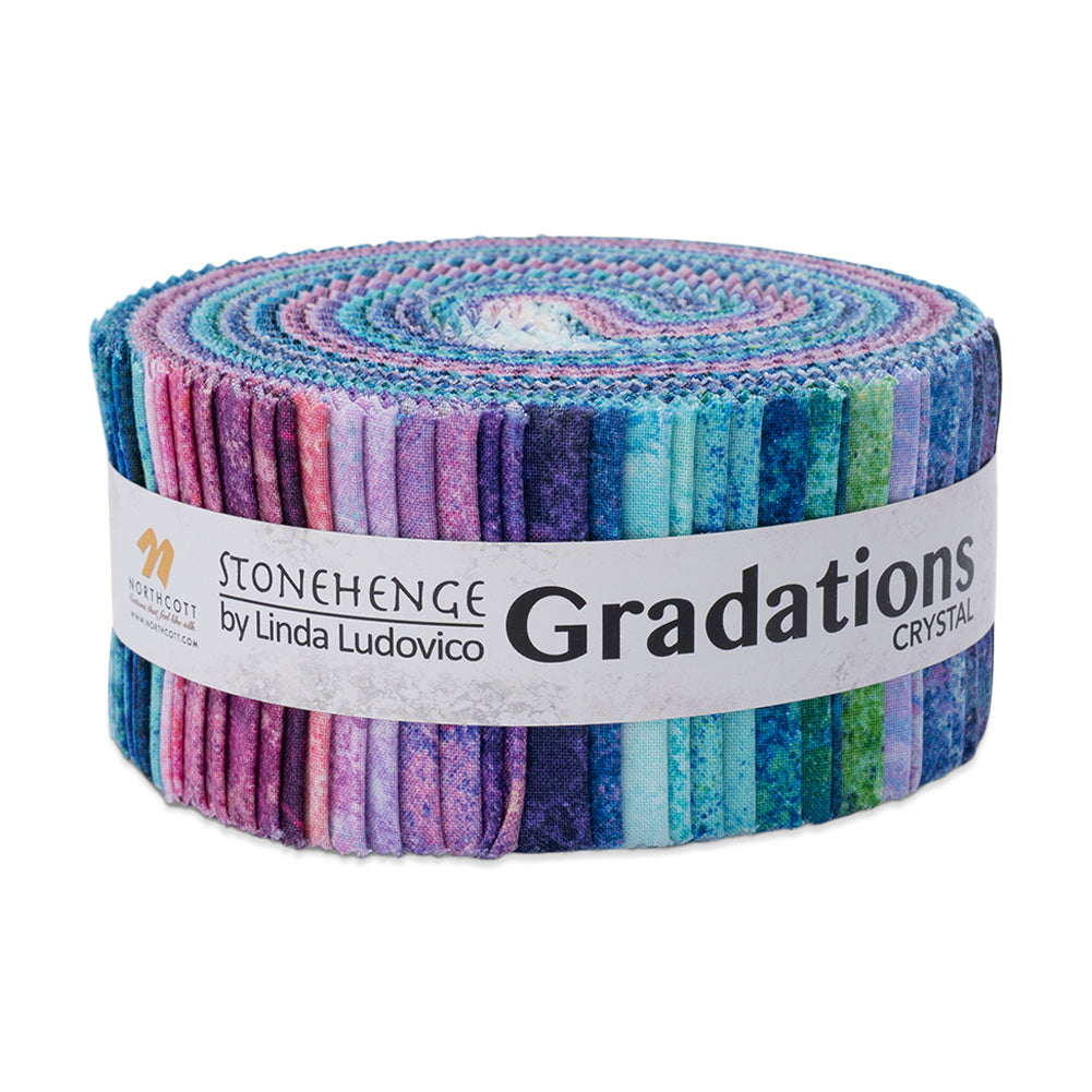 Stonehenge Quilting Cotton Strip Roll 2.5" Strip Precuts - Crystal - Gradations II Collection