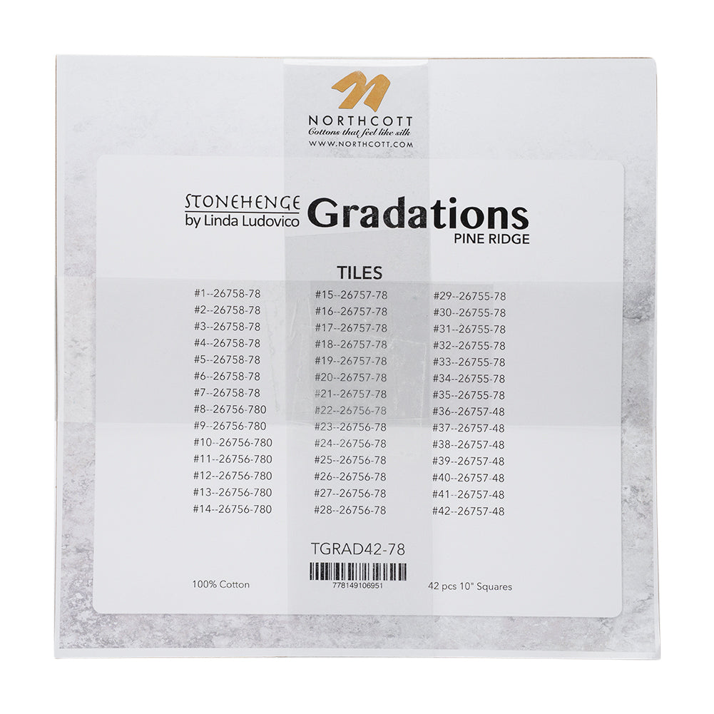 Stonehenge Quilting Cotton Tiles 10" Square Precuts - Pine Ridge - Gradations II Collection