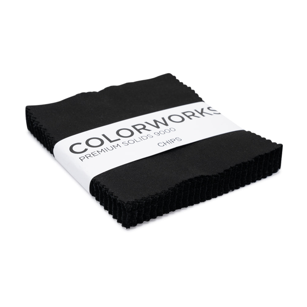 Northcott Quilting Cotton Chips 5" Square Precuts - Black - Colorworks Collection