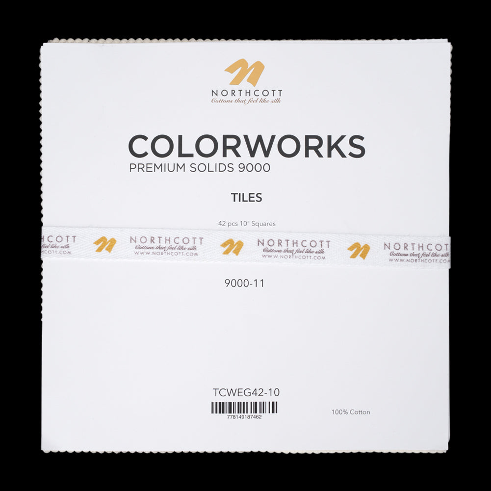 Northcott Quilting Cotton Tiles 10" Square Precuts - Eggshell - Colorworks Collection