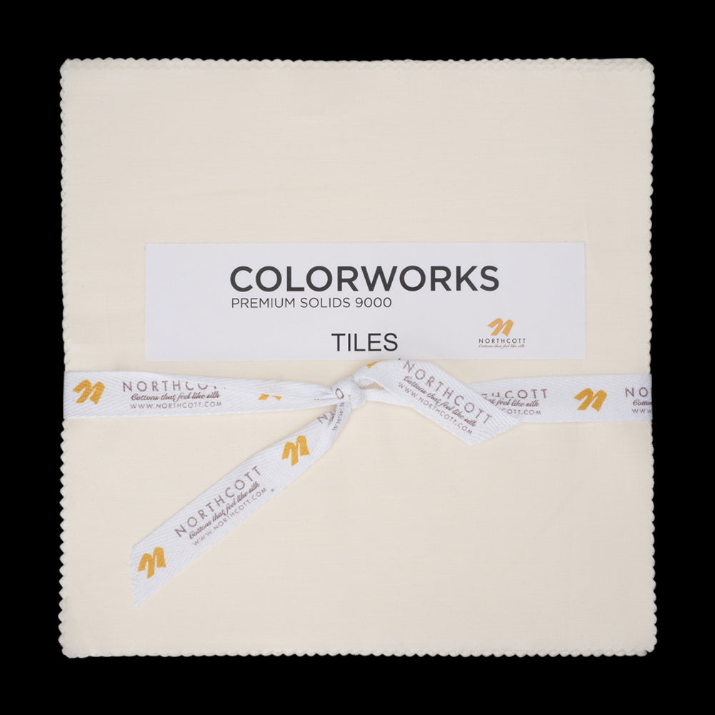 Northcott Quilting Cotton Tiles 10" Square Precuts - Eggshell - Colorworks Collection