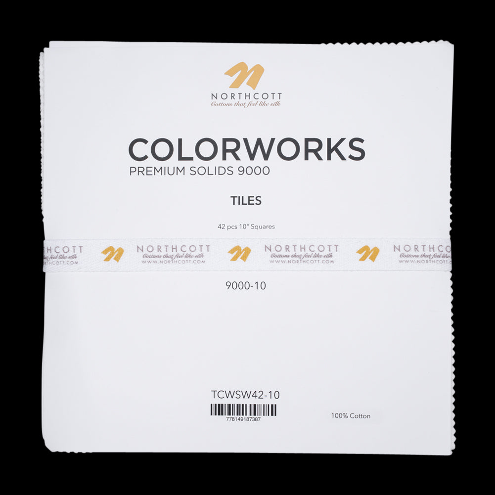 Northcott Quilting Cotton Tiles 10" Square Precuts - Snow - Colorworks Collection