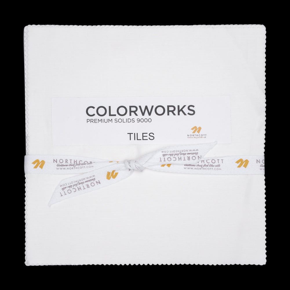 Northcott Quilting Cotton Tiles 10" Square Precuts - Snow - Colorworks Collection