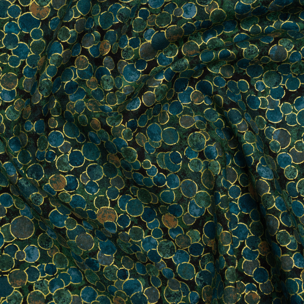 Metallic Printed Quilting Cotton by Northcott - Dawn Polka Dot Confetti - Shimmer Collection