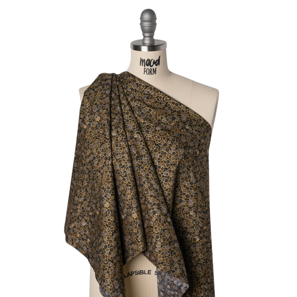 Metallic Printed Quilting Cotton by Northcott - Desert Sand Polka Dot Confetti - Shimmer Collection