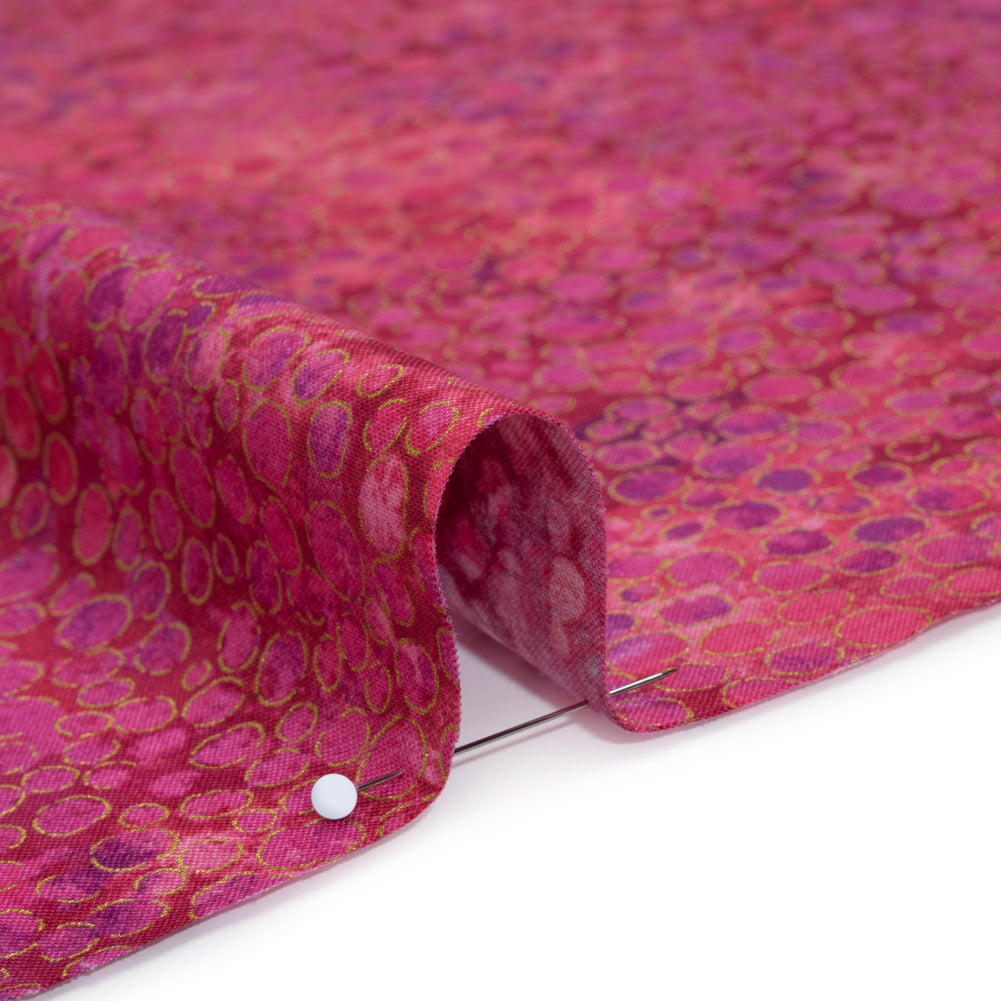 Metallic Printed Quilting Cotton by Northcott - Bubble Gum River Rocks - Shimmer Collection