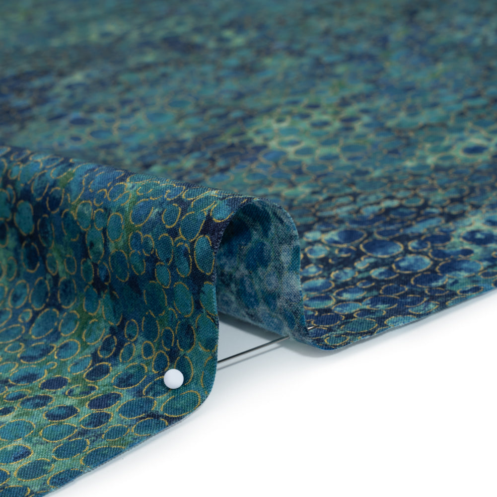 Metallic Printed Quilting Cotton by Northcott - Dusk River Rocks - Shimmer Collection