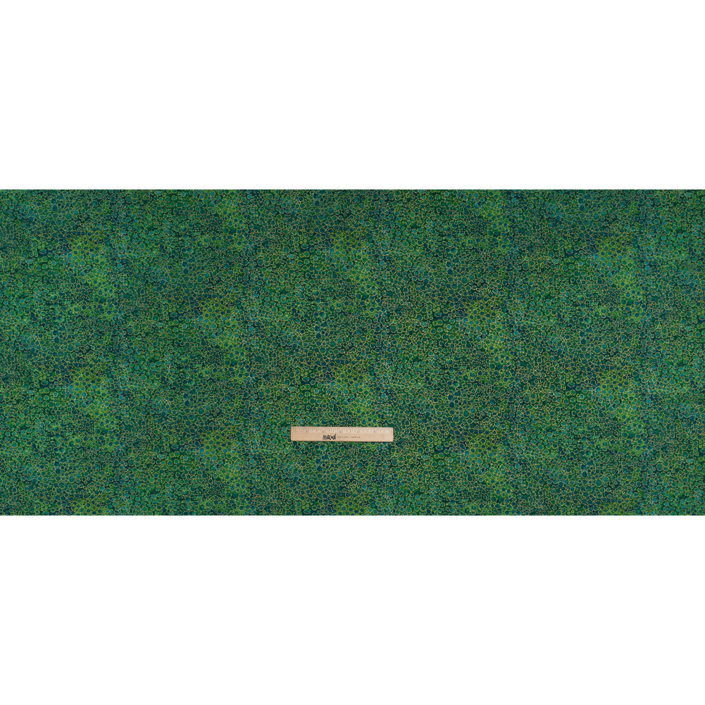 Metallic Printed Quilting Cotton by Northcott - Peacock River Rocks - Shimmer Collection