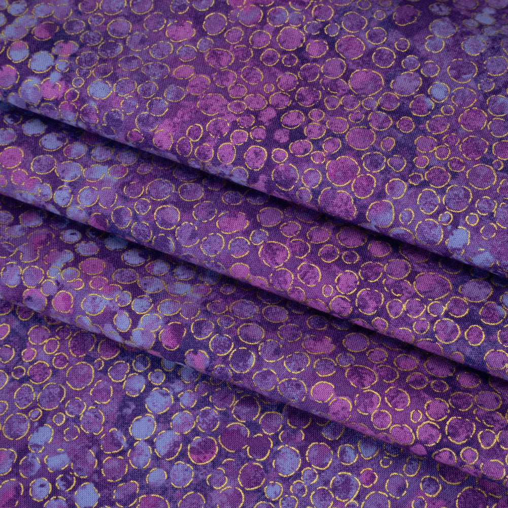 Metallic Printed Quilting Cotton by Northcott - Pansy River Rocks - Shimmer Collection