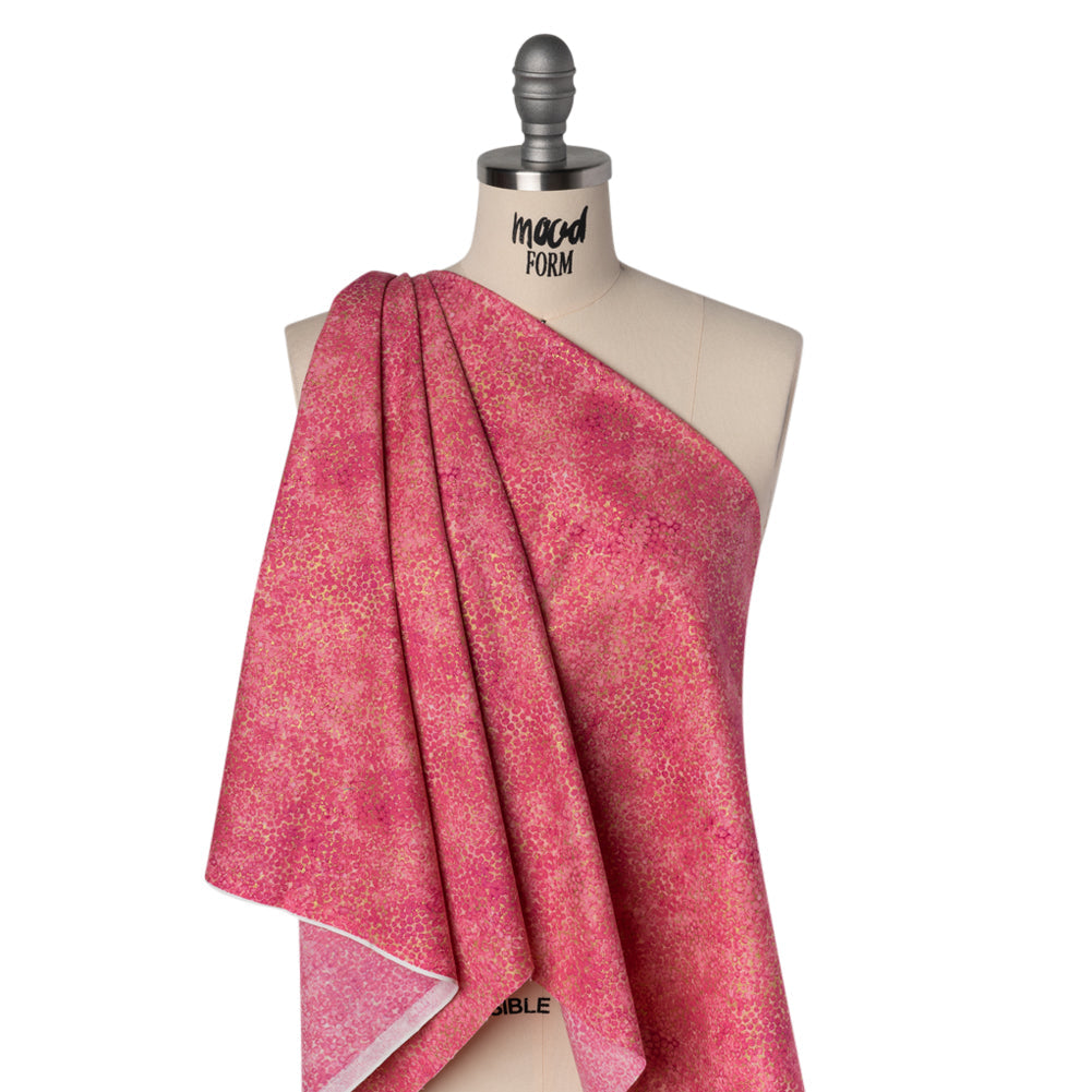 Metallic Printed Quilting Cotton by Northcott - Bubble Gum Pebbles - Shimmer Collection