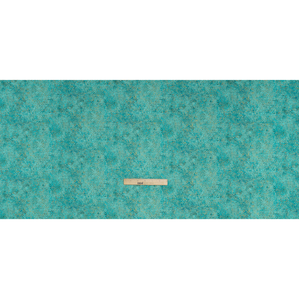 Metallic Printed Quilting Cotton by Northcott - Lagoon Pebbles - Shimmer Collection