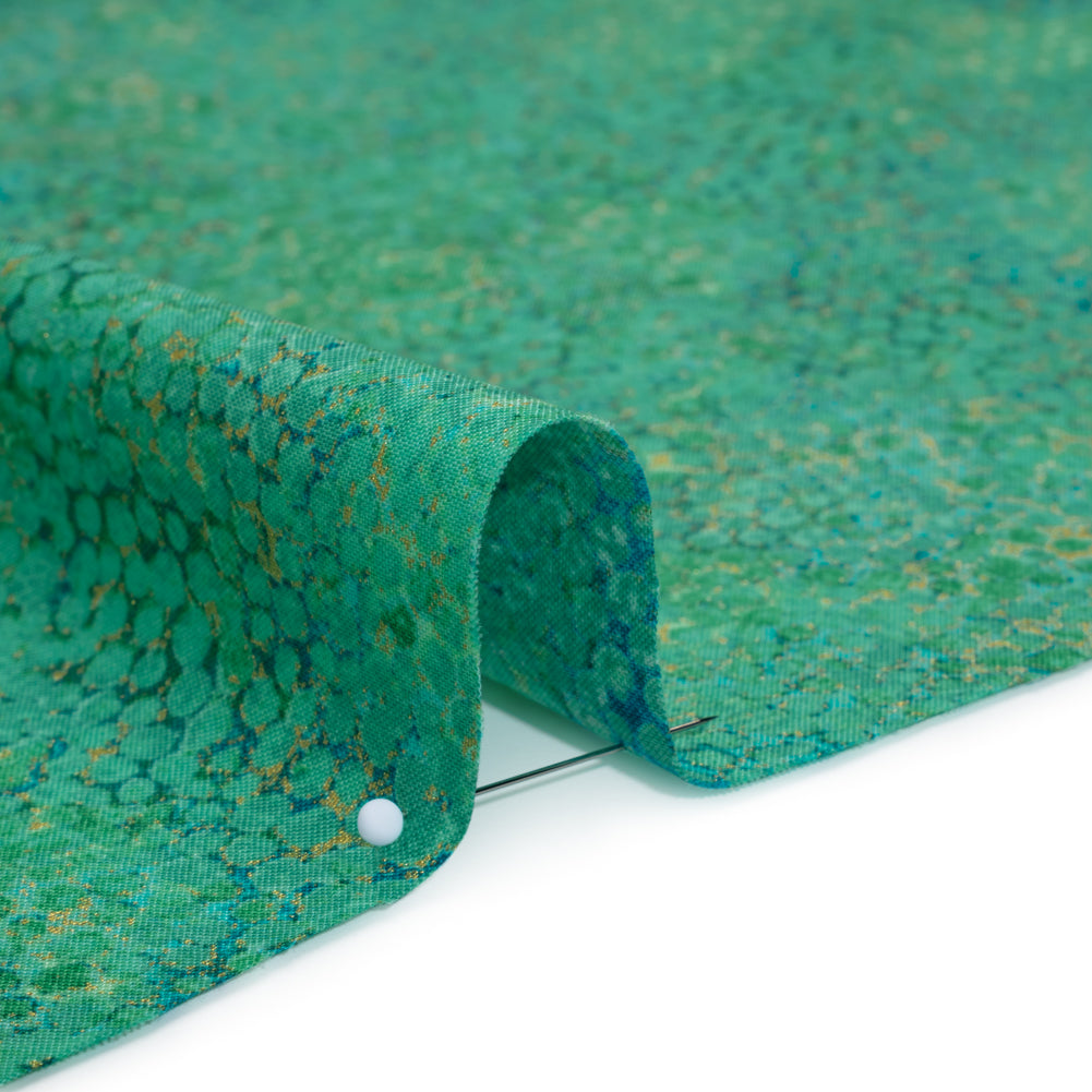 Metallic Printed Quilting Cotton by Northcott - Peacock Pebbles - Shimmer Collection