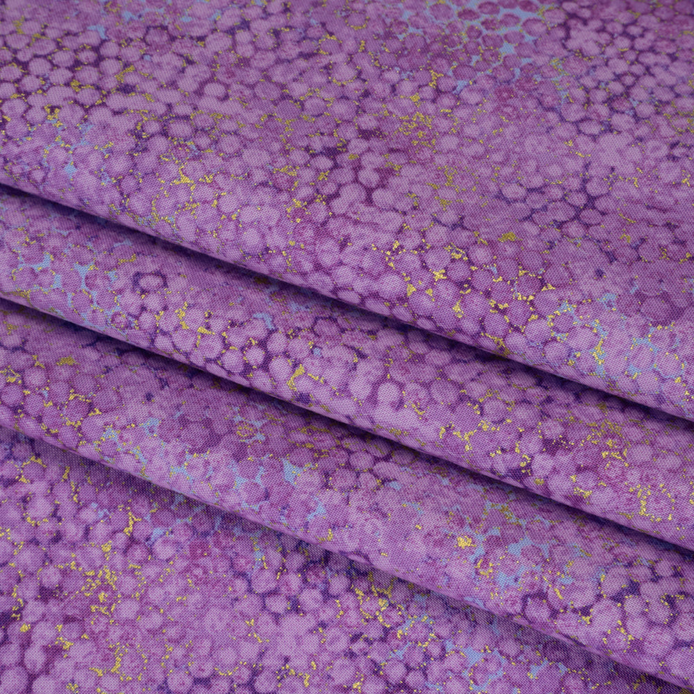 Metallic Printed Quilting Cotton by Northcott - Pansy Pebbles - Shimmer Collection
