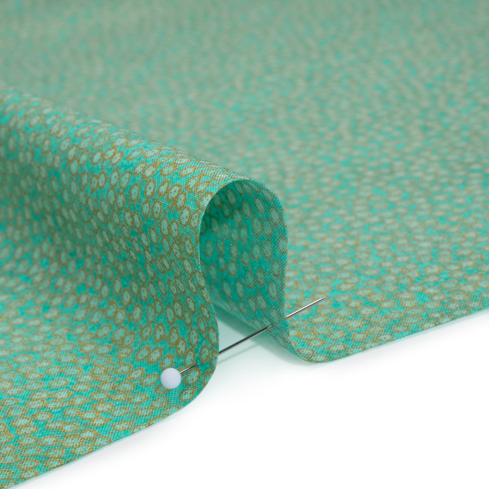 Metallic Printed Quilting Cotton by Northcott - Lagoon Tiny Dots - Shimmer Collection