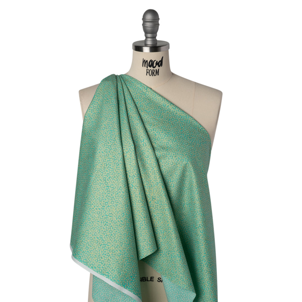 Metallic Printed Quilting Cotton by Northcott - Lagoon Tiny Dots - Shimmer Collection