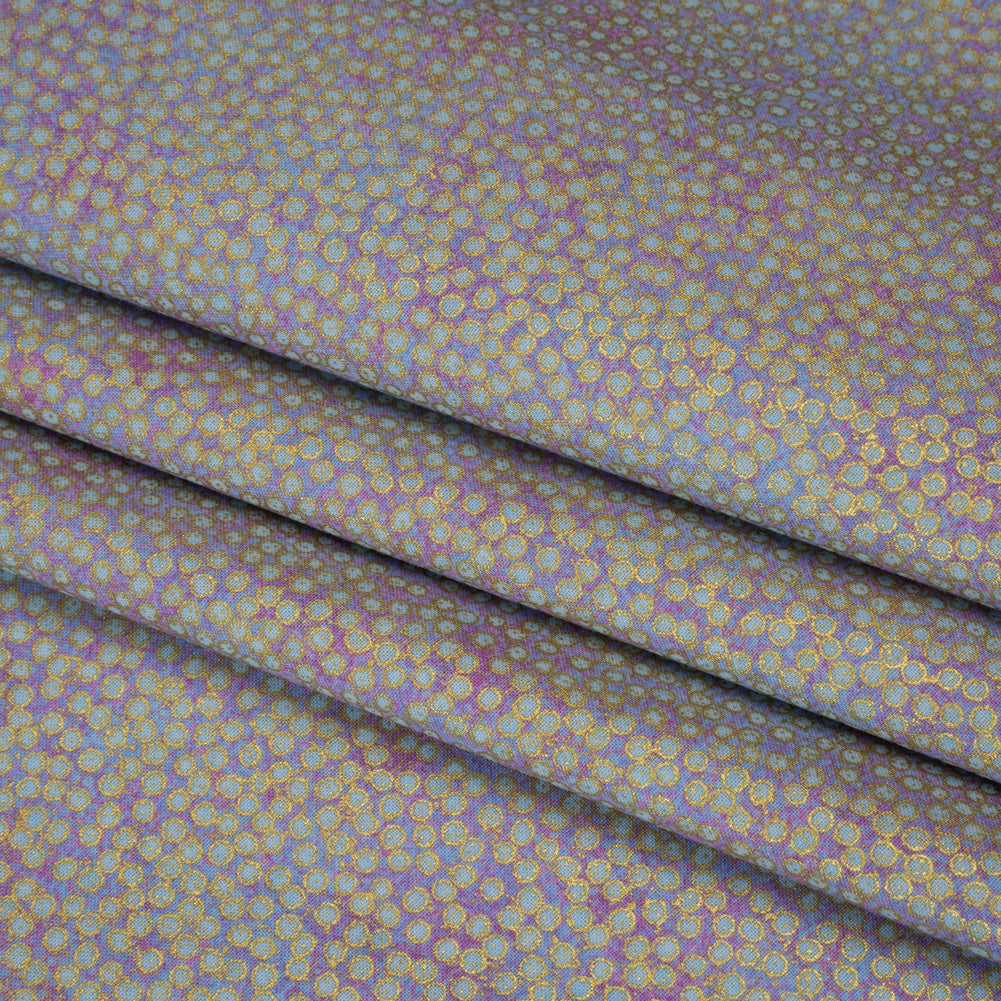 Metallic Printed Quilting Cotton by Northcott - Pansy Tiny Dots - Shimmer Collection
