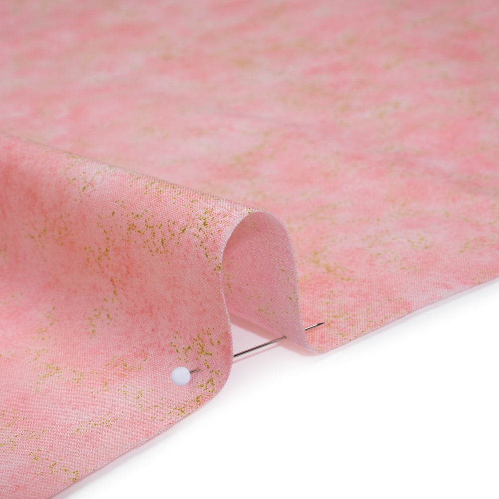Metallic Printed Quilting Cotton by Northcott - Bubble Gum Speckle - Shimmer Collection