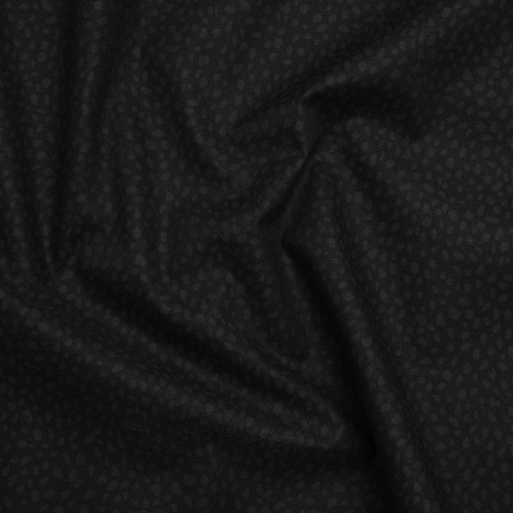Printed Quilting Cotton by Ghazal Razavi for FIGO Studio - Black on Black Spotty - Dusk Collection