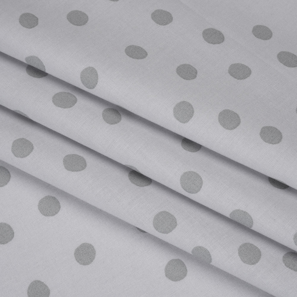 Printed Quilting Cotton by Ghazal Razavi for FIGO Studio - Gray on Gray Pom Poms - Dewfall Collection