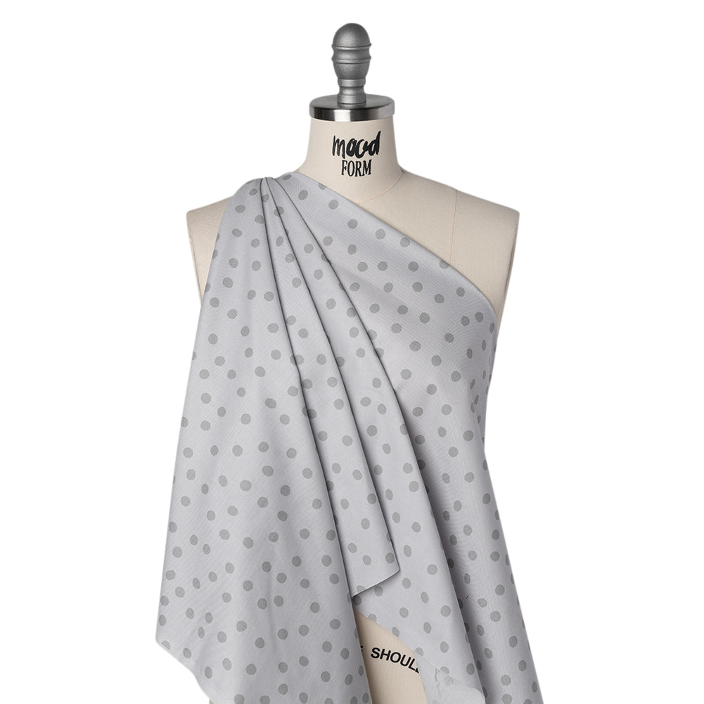 Printed Quilting Cotton by Ghazal Razavi for FIGO Studio - Gray on Gray Pom Poms - Dewfall Collection