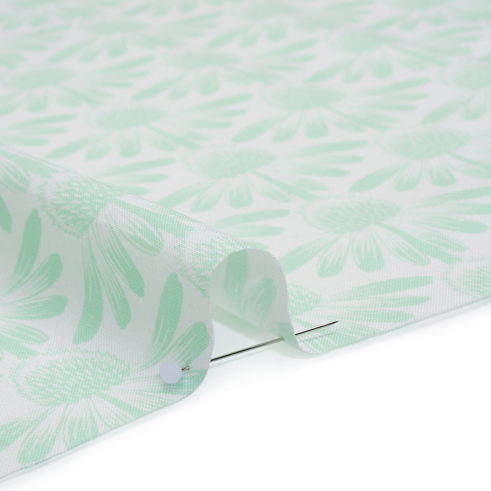 Printed Quilting Cotton by Anna Maria Textiles for Northcott - Mint Coneflower Floral - Indelible Soft Collection