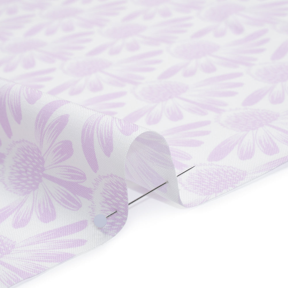 Printed Quilting Cotton by Anna Maria Textiles for Northcott - Lilac Coneflower Floral - Indelible Soft Collection