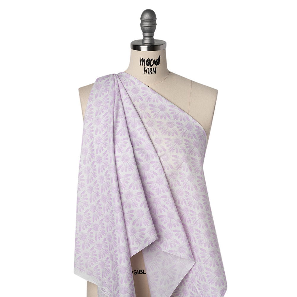 Printed Quilting Cotton by Anna Maria Textiles for Northcott - Lilac Coneflower Floral - Indelible Soft Collection