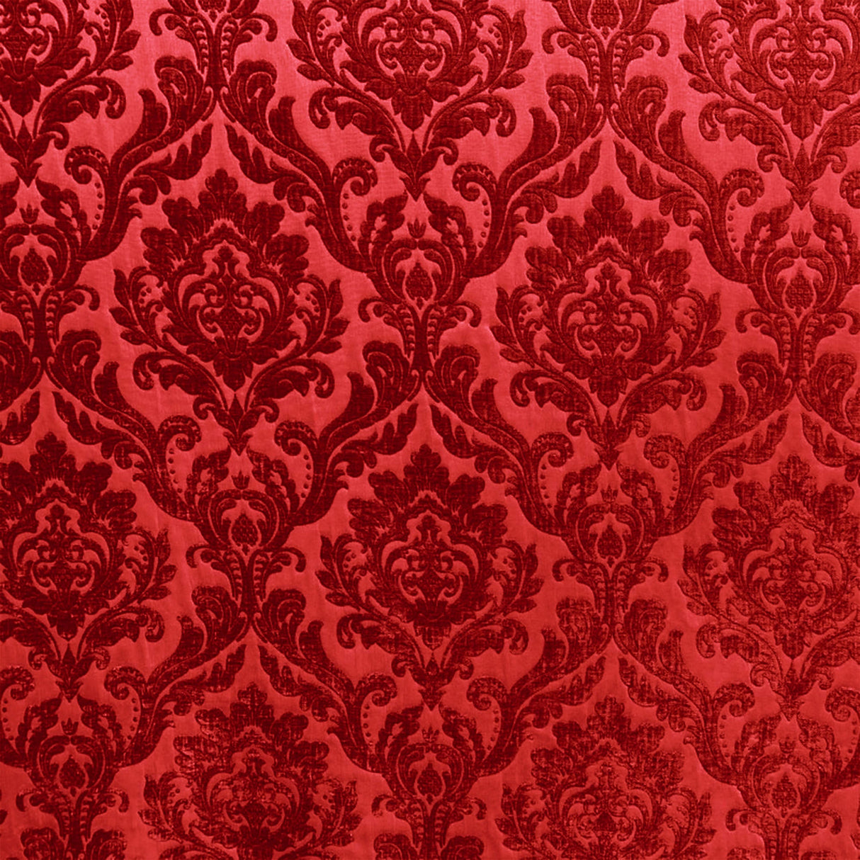 Neiman Traditional Damask Two-Toned Velvet Fabric - Damask Pattern, 57" Width (1 Yard)