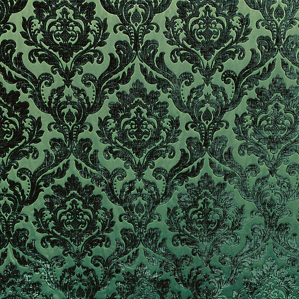 Neiman Traditional Damask Two-Toned Velvet Fabric - Damask Pattern, 57" Width (1 Yard)