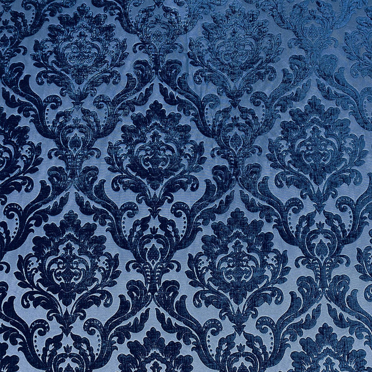 Neiman Traditional Damask Two-Toned Velvet Fabric - Damask Pattern, 57" Width (1 Yard)
