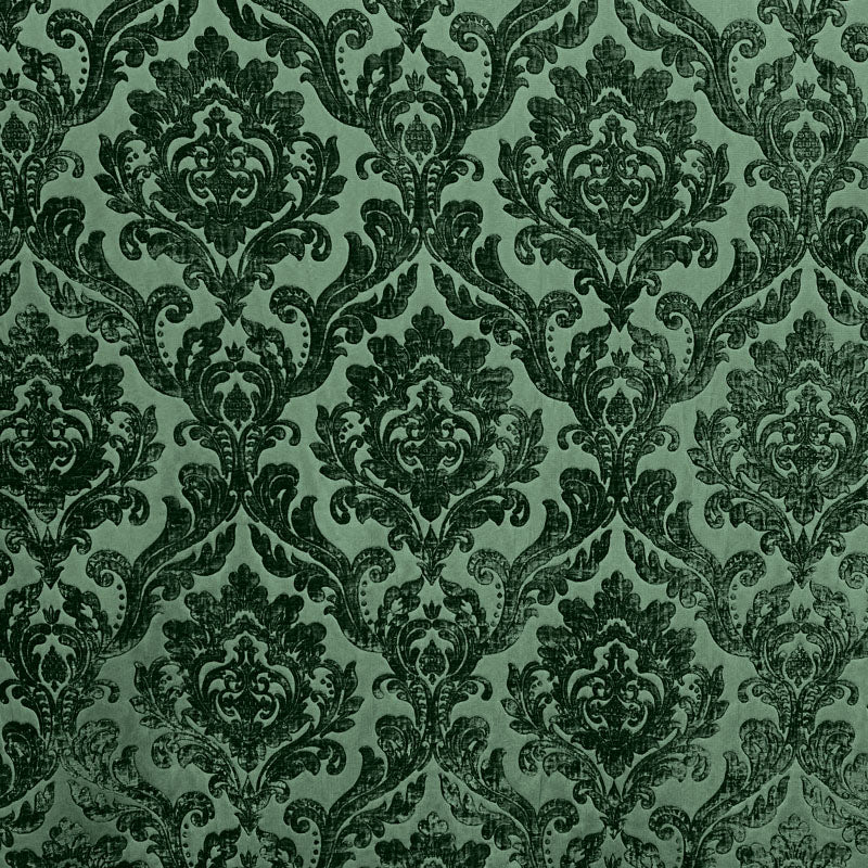 Neiman Traditional Damask Two-Toned Velvet Fabric - Damask Pattern, 57" Width (1 Yard)