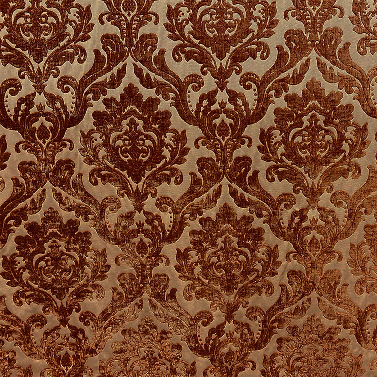 Neiman Traditional Damask Two-Toned Velvet Fabric - Damask Pattern, 57" Width (1 Yard)