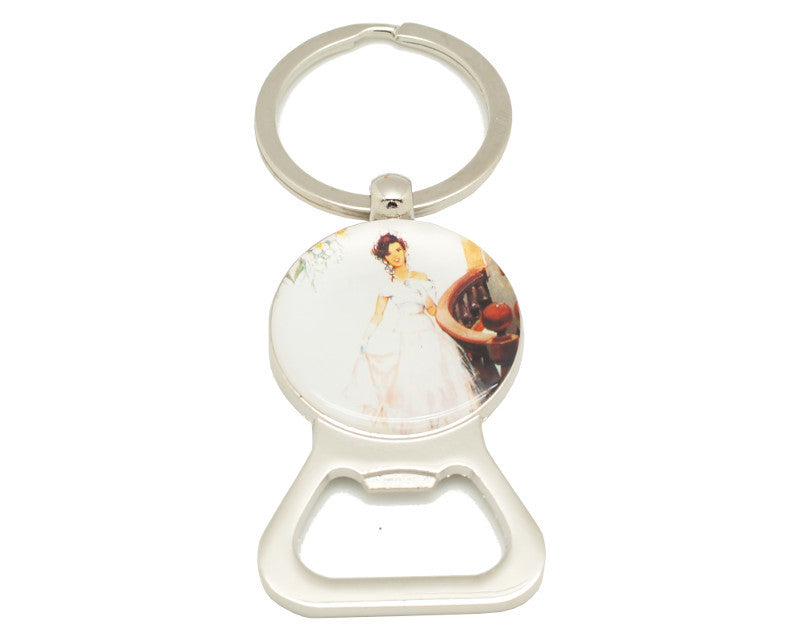 3 1/4" Round Quinceañera Bottle Opener Keychain – Pack of 12